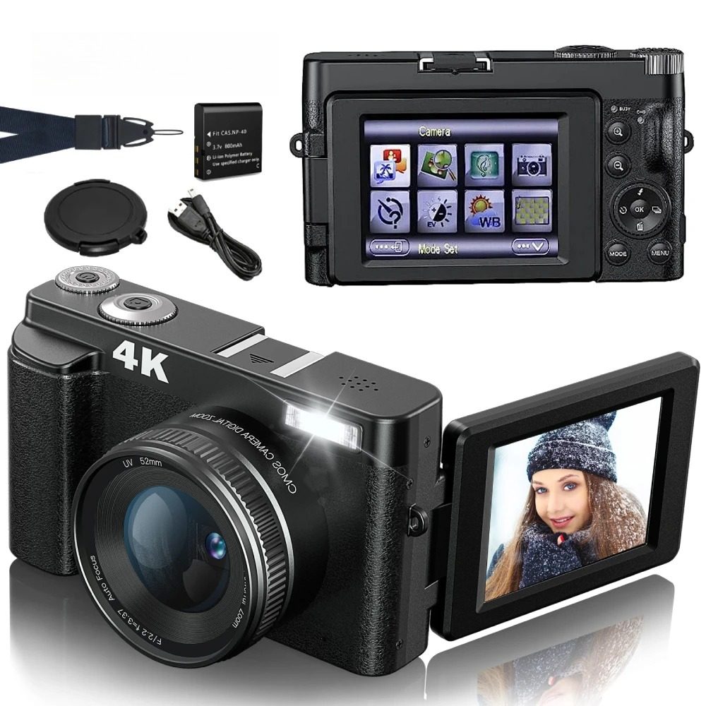 Beauty Makeup News - Câmera Compacta para Vlogging 4K 48MP,