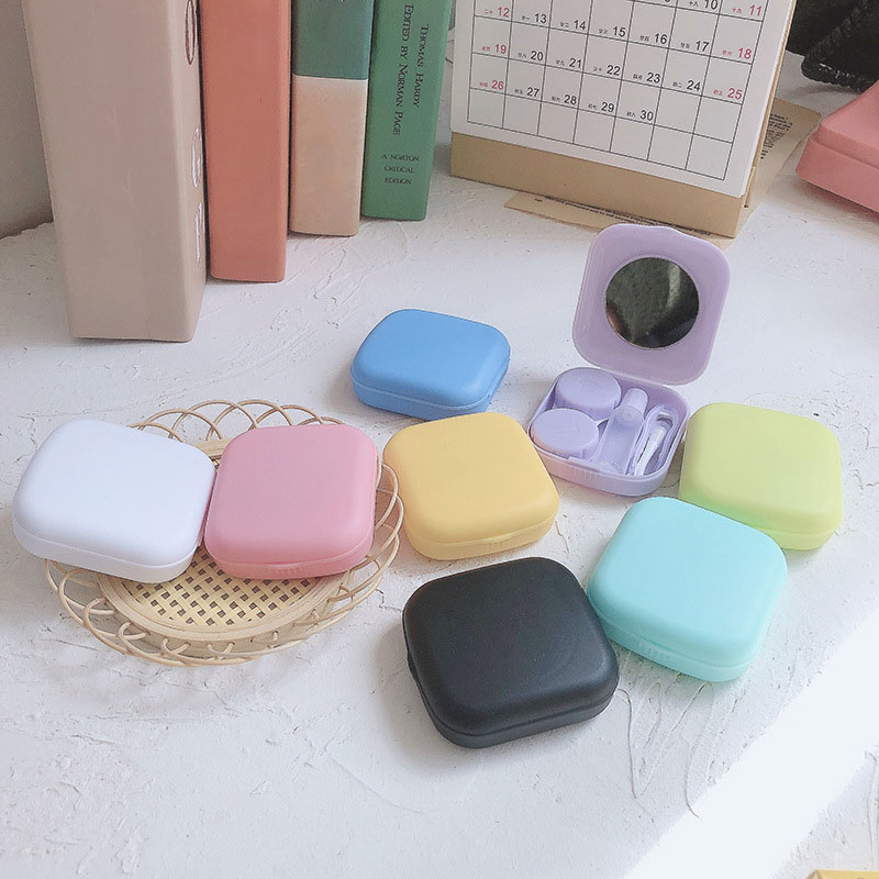 Beauty Makeup Kit Box - Mini Contact Lens Pocket Case, Portátil,