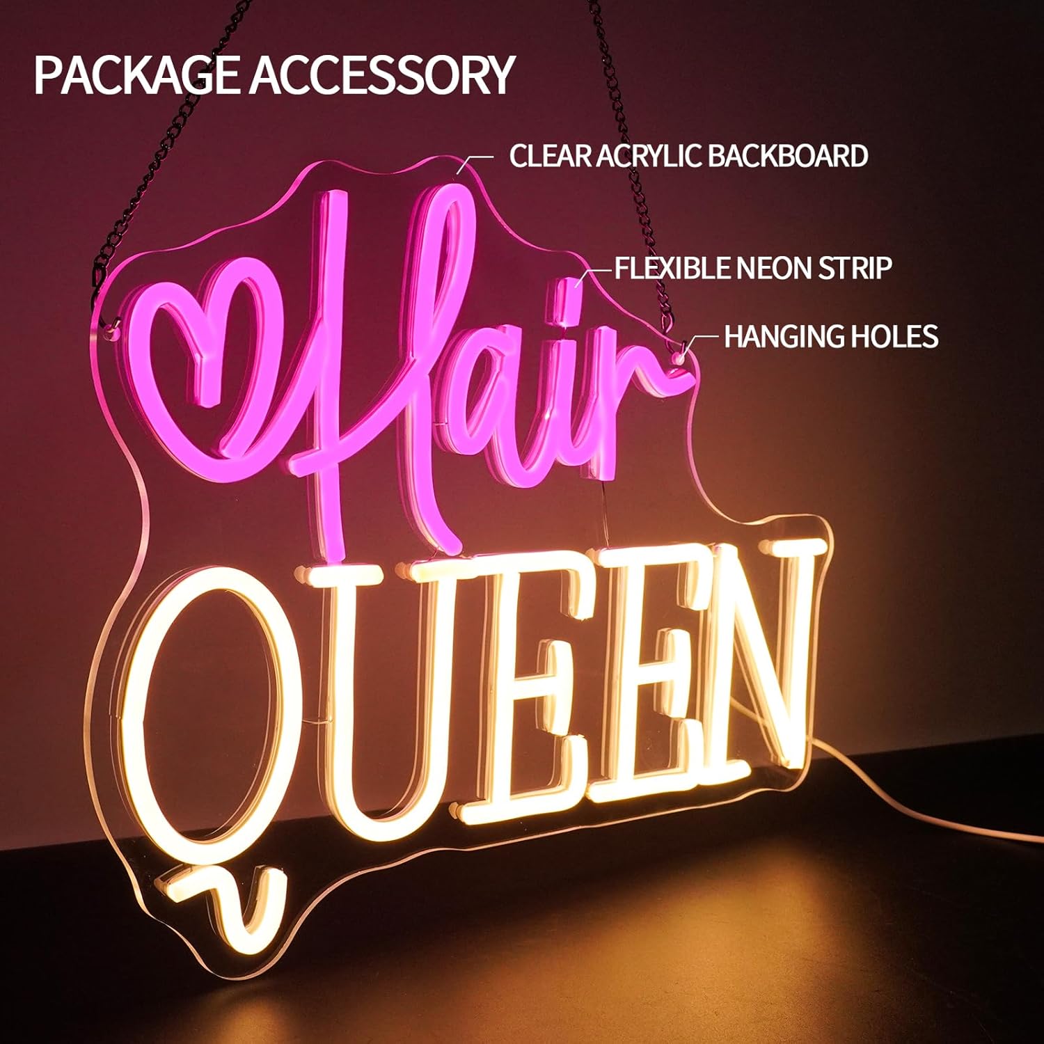 Letreiro Neon Hair Queen com A - Beauty Queen Makeup Studio avaliação e preço