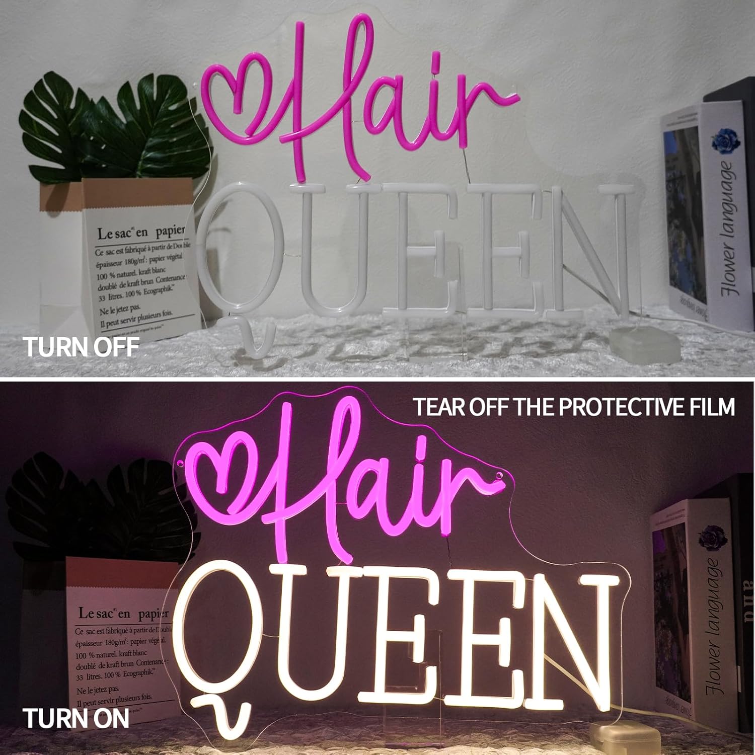 Letreiro Neon Hair Queen com A - Beauty Queen Makeup Studio avaliação e preço