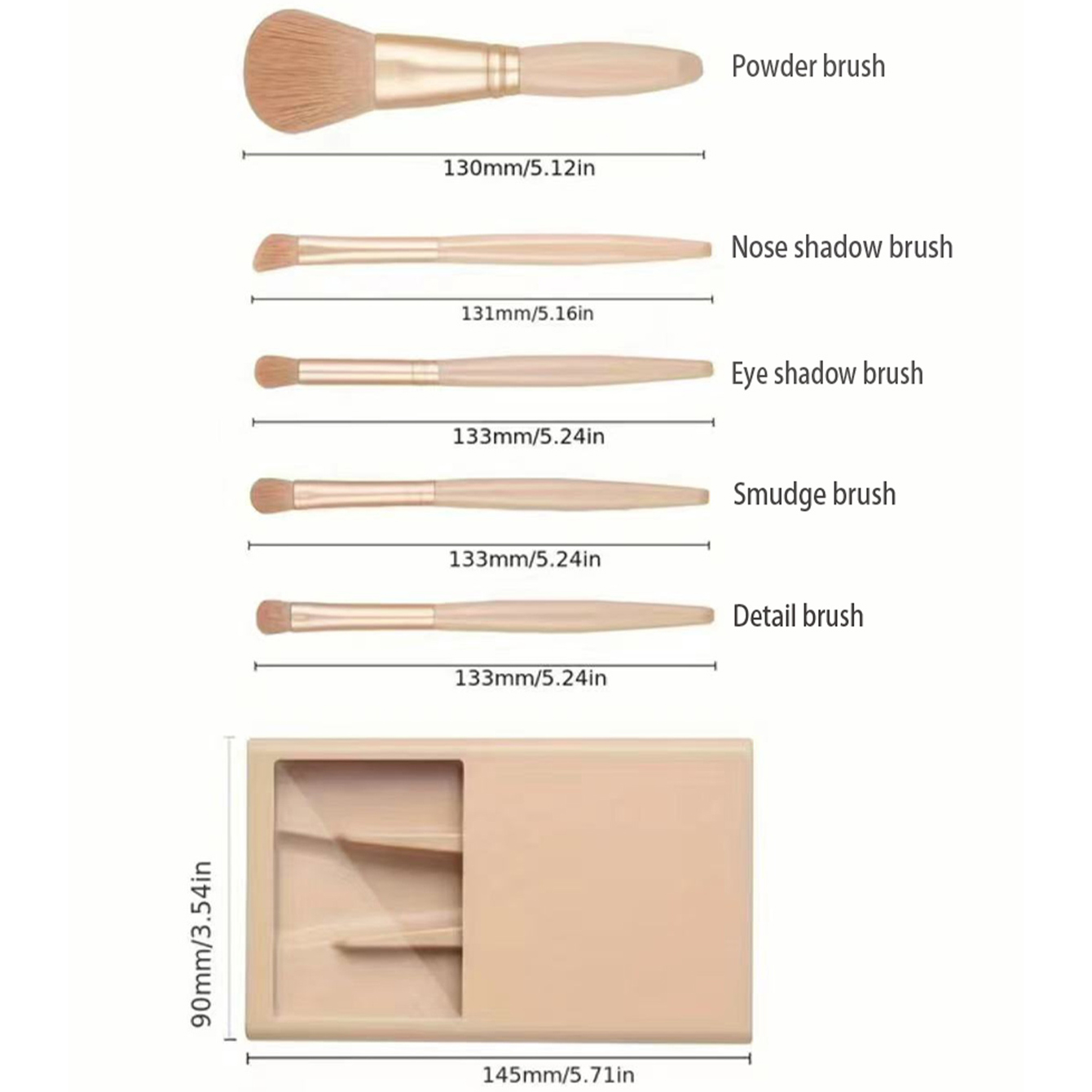 5 pçs kit de escova cosmética  - Beauty Makeup Box Set avaliação e preço